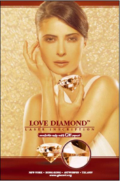 GIE LOVE DIAMOND PROMOTIONAL POSTER GIE CERTS